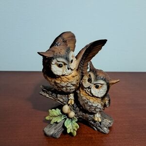 Vintage Homco Ceramic Owls Figurine. Excellent condition. This owl family figu